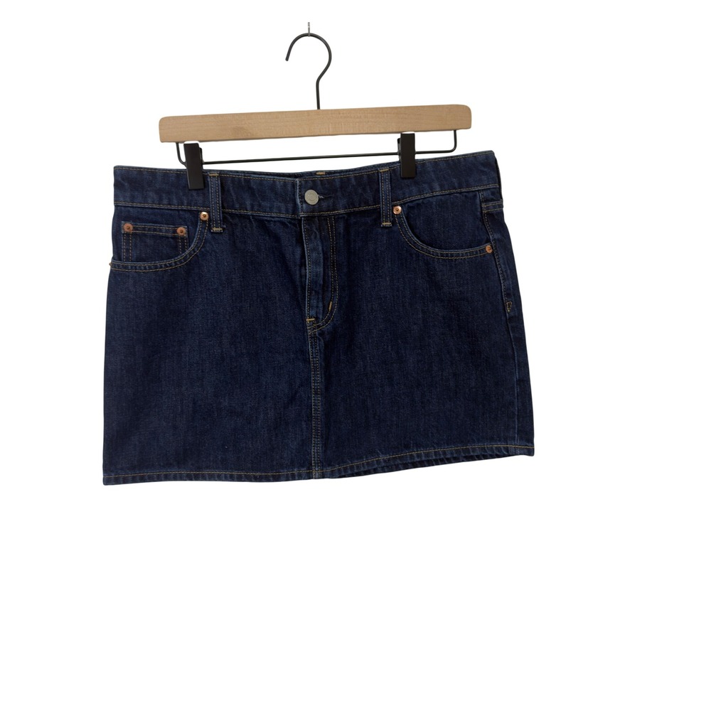 Gap Dark Wash Denim Mini Skirt 100% Cotton 5‎ Pocket Women's Size 10